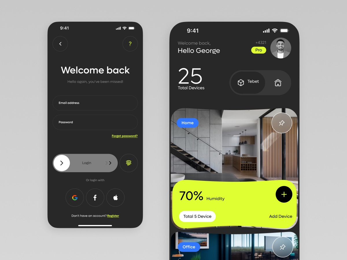 Smart Living Mobile App Design Image 0