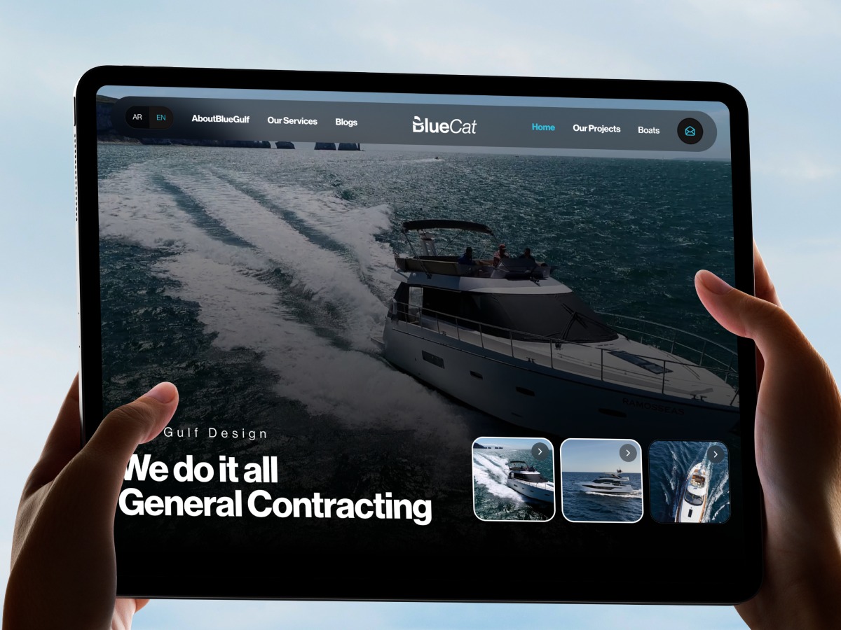 BlueCat - Luxury Yacht & Boat Service Landing Page Design Image 0