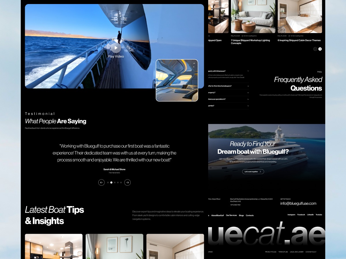 BlueCat - Luxury Yacht & Boat Service Landing Page Design Image 2