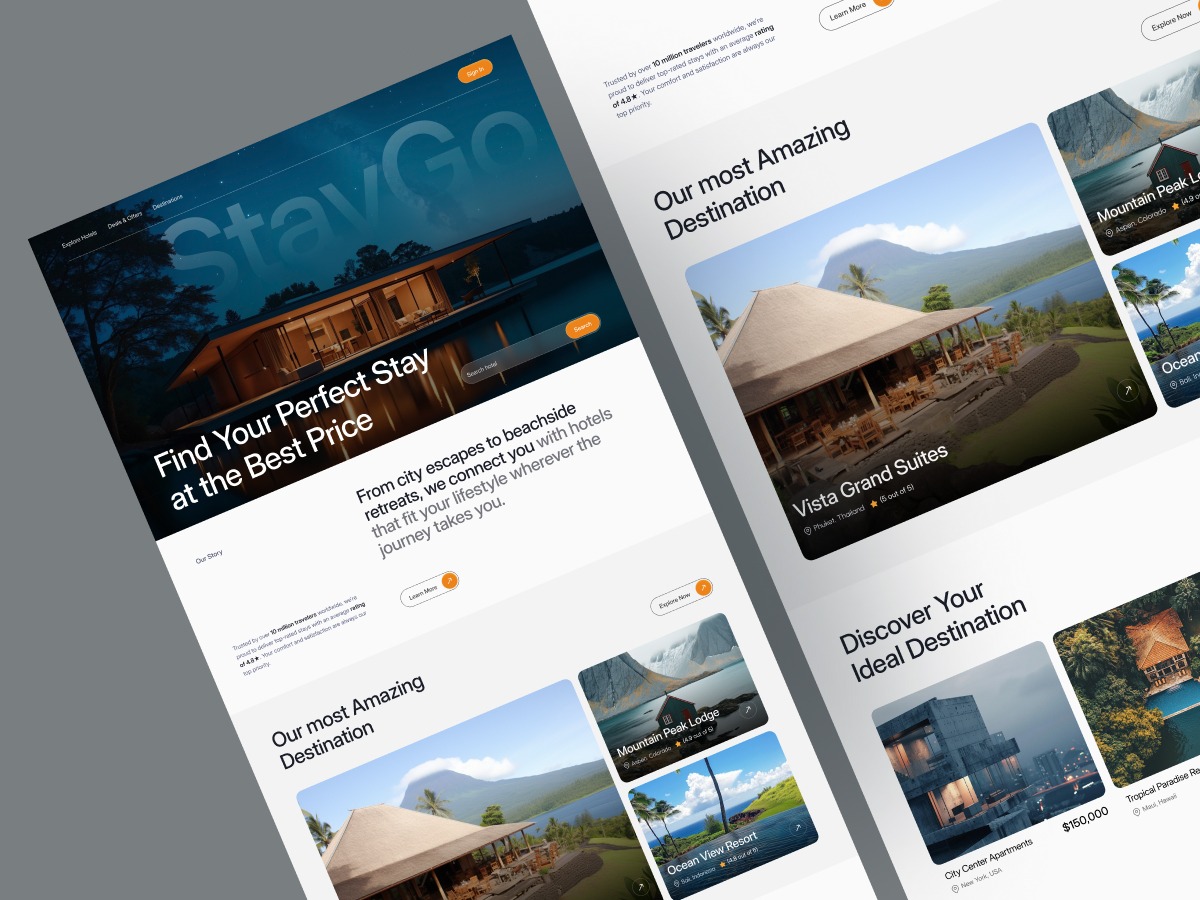 StayGo - Minimal Hotel Website Design  Image 1