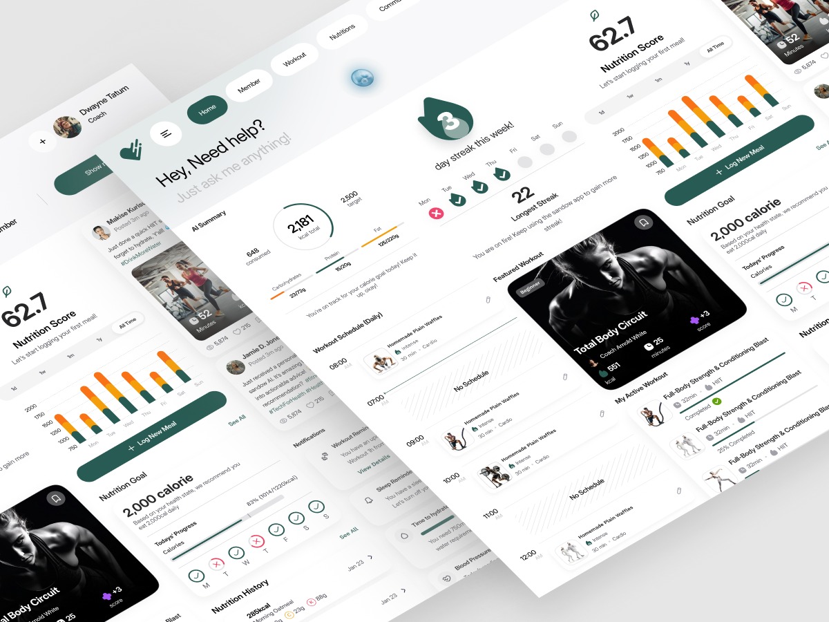 Fitness Nutrition Dashboard Design Image 1
