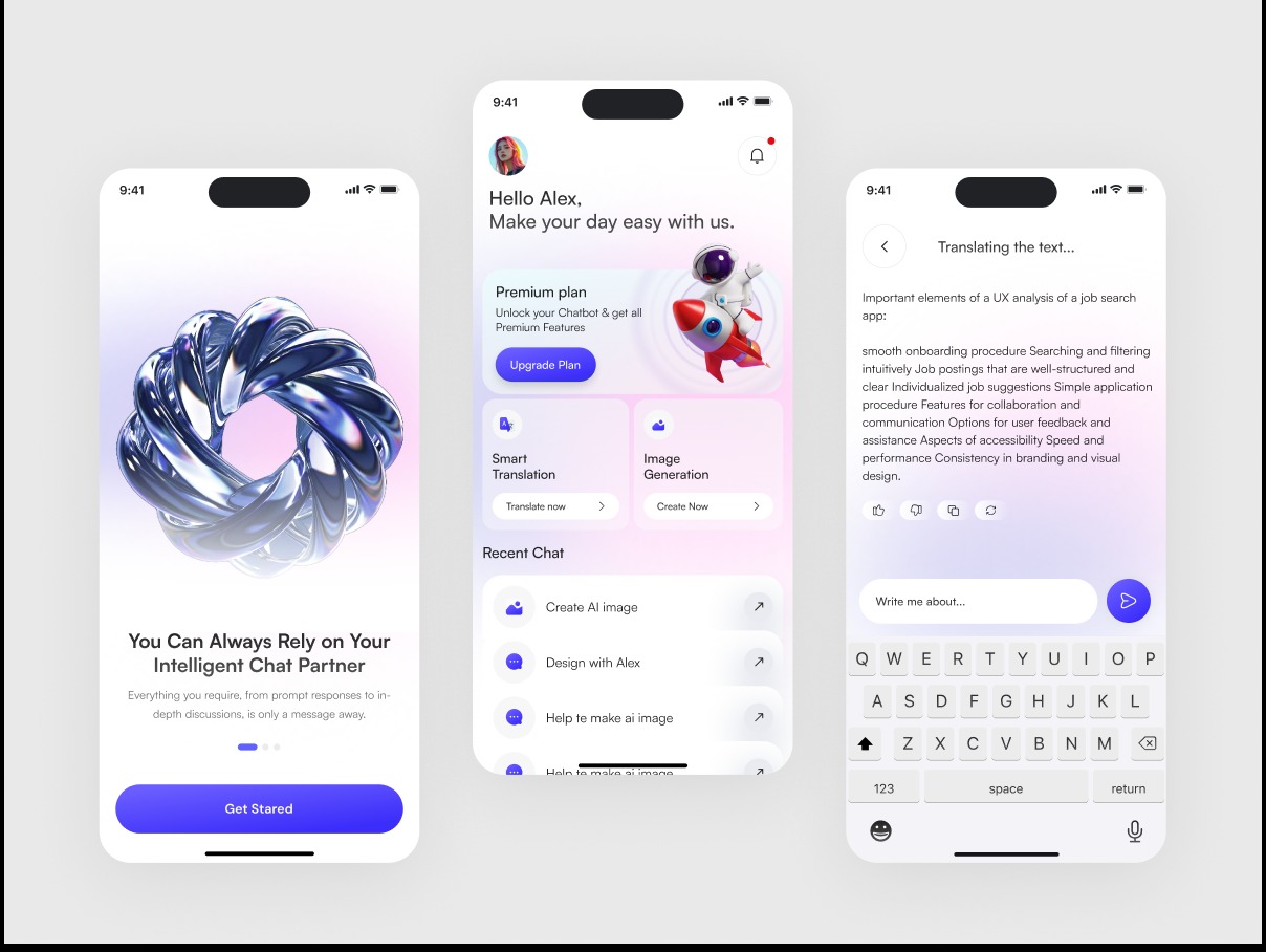 AI Productivity Mobile App Design