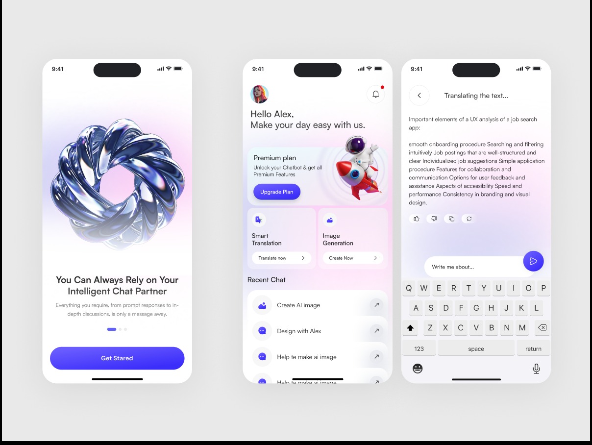 AI Productivity Mobile App Design Image 1