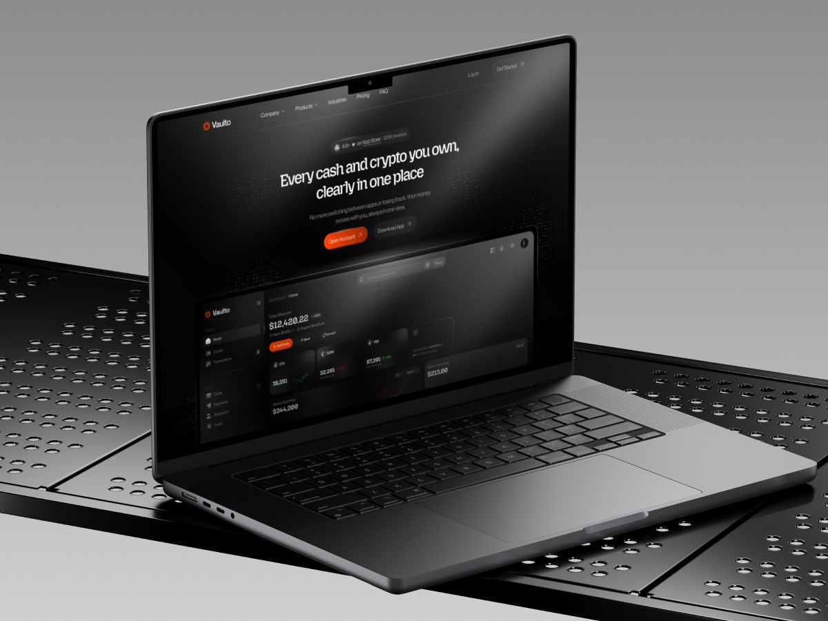 Vaulto - Crypto Web Landing Page Design Image 0