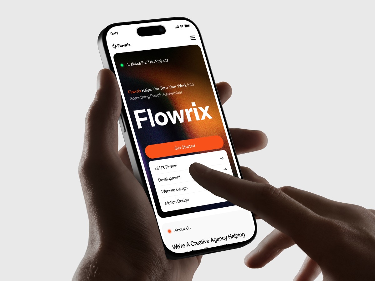 Flowrix - Creative Agency Responsive Mobile App Design