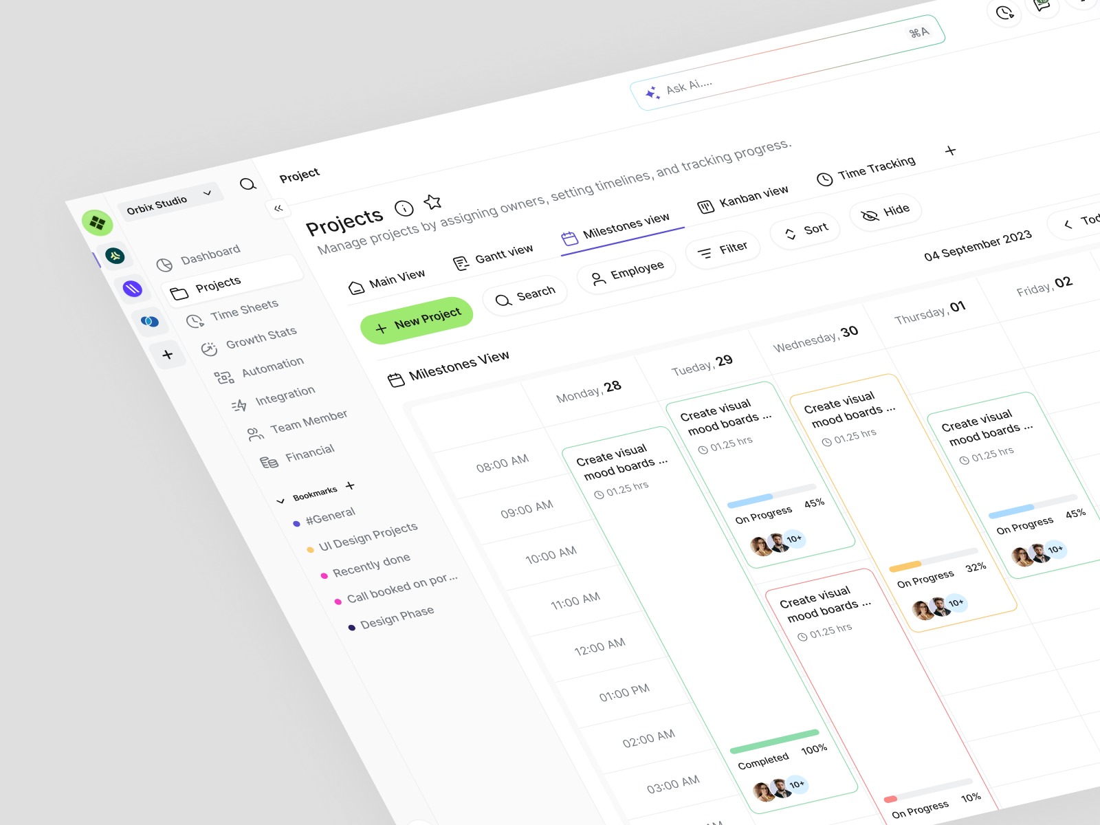 Project Management Dashboard - Milestones & Timeline View Image 1