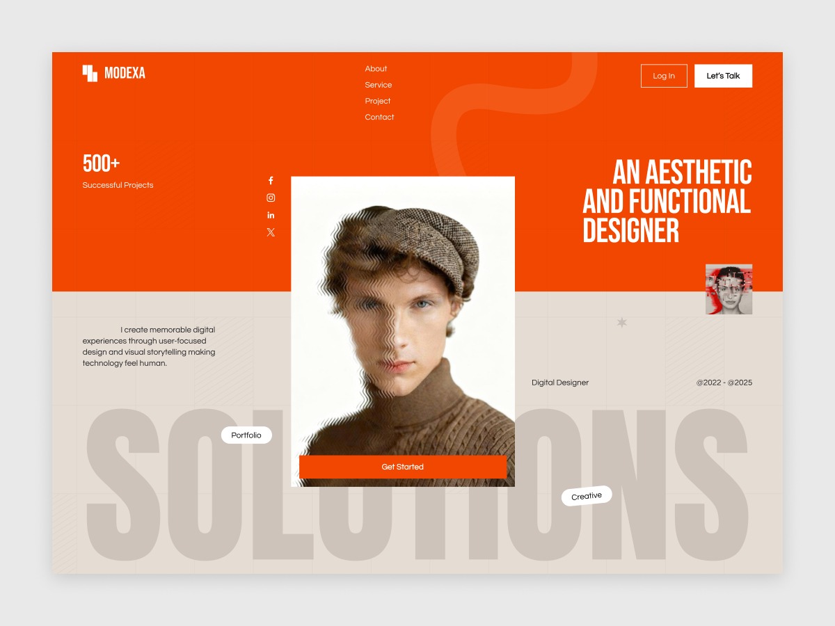 Modexa Portfolio Website - Hero Section Design Image 1