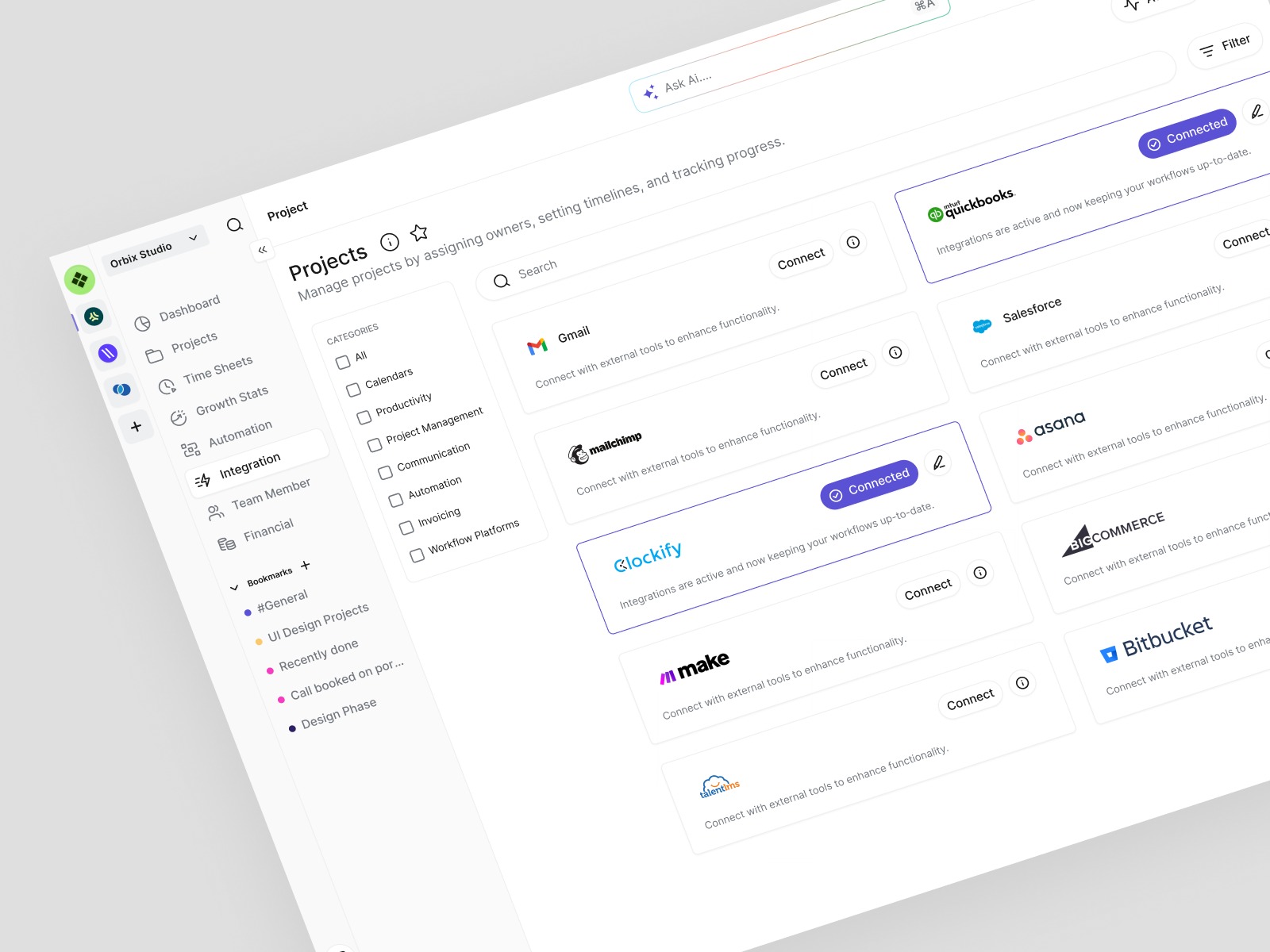 Project Management Dashboard Design Image 1