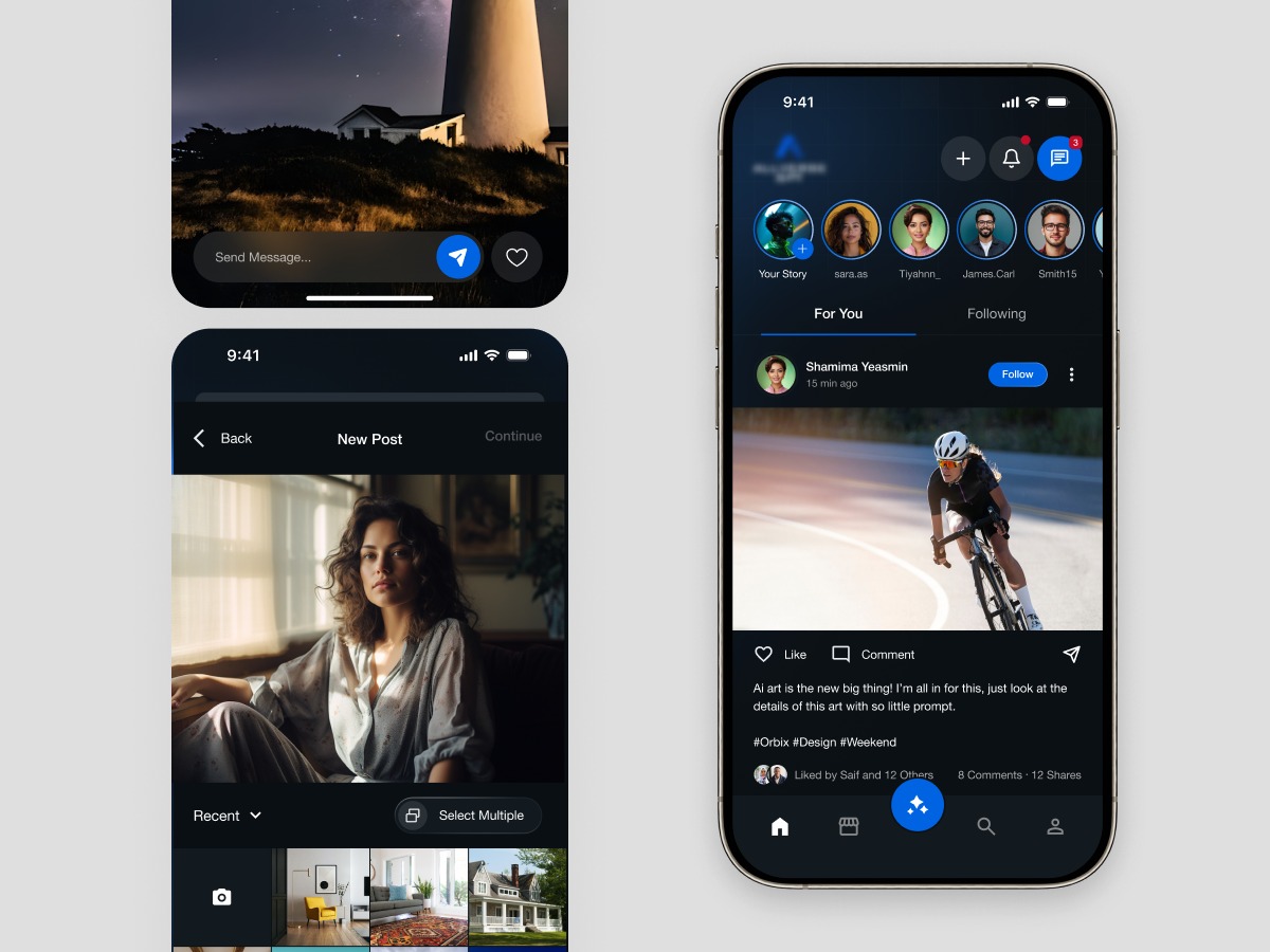 AI-Powered Social Media App UI Image 1