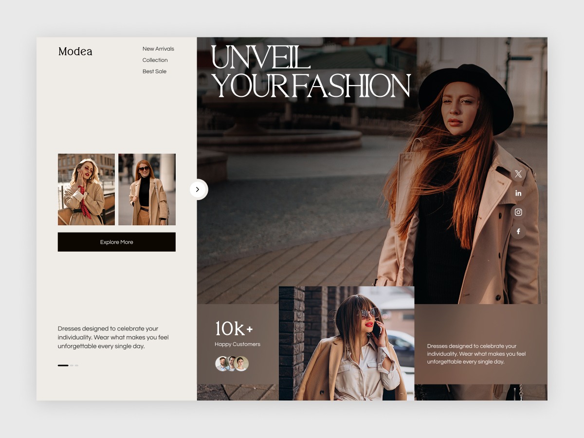 Unveil Your Fashion – Modern Fashion Website UI/UX Image 0