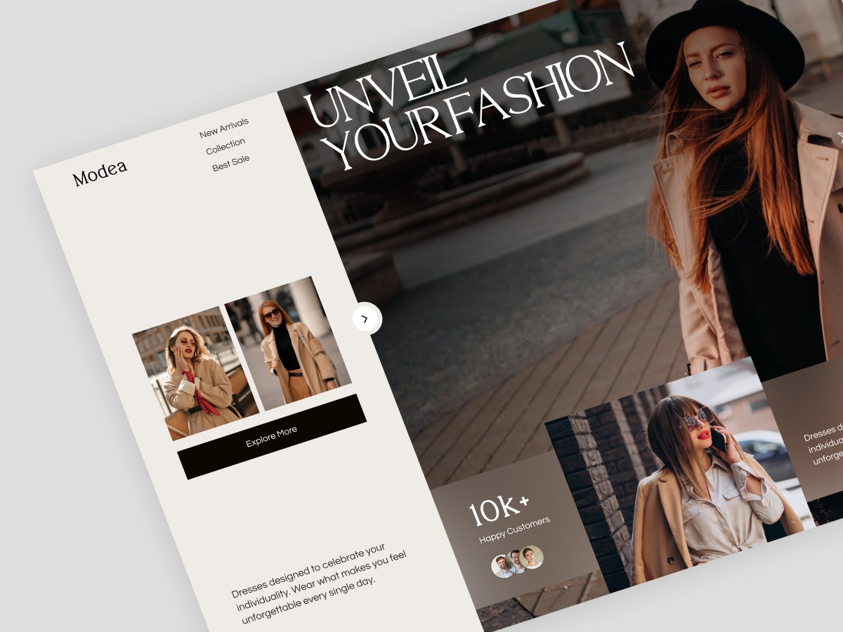 Unveil Your Fashion – Modern Fashion Website UI/UX Image 1