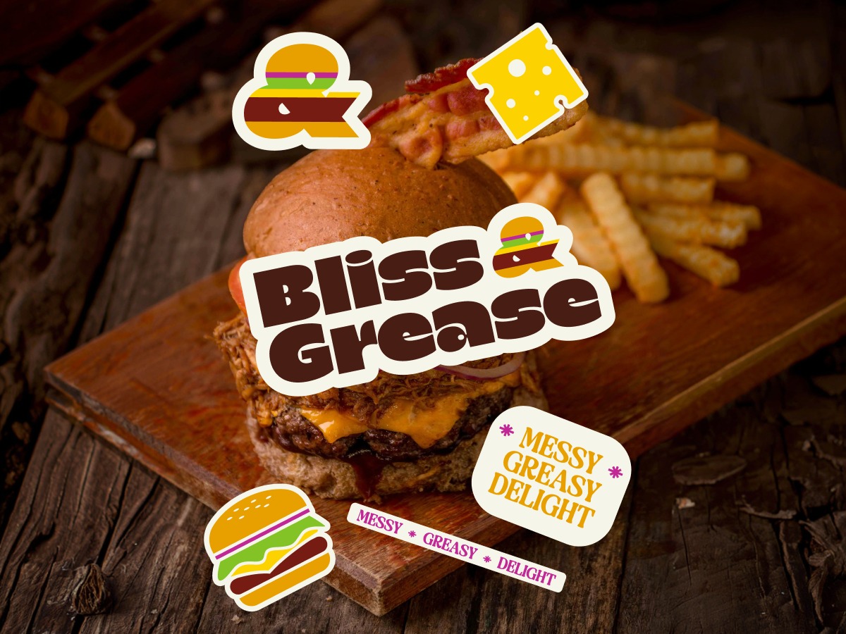 Bliss & Grease – Bold Burger Brand Identity | Fast Food Branding Image 4