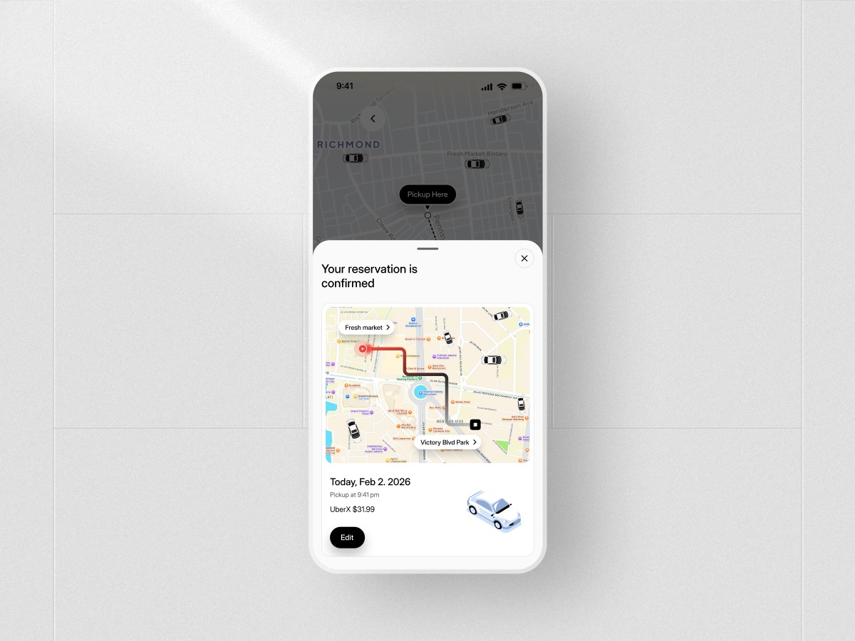 Ride Booking App UI UX Design | Map-Based Pickup Flow Image 4