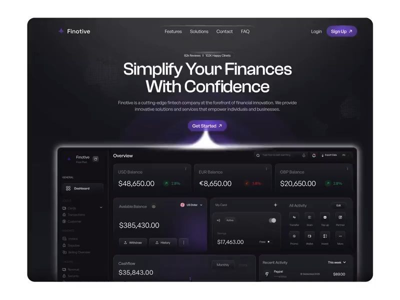 Fintech Landing Page Design
