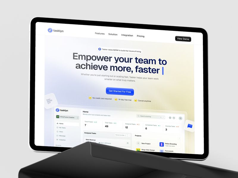 Tasklyn Website Page Template for Webflow
