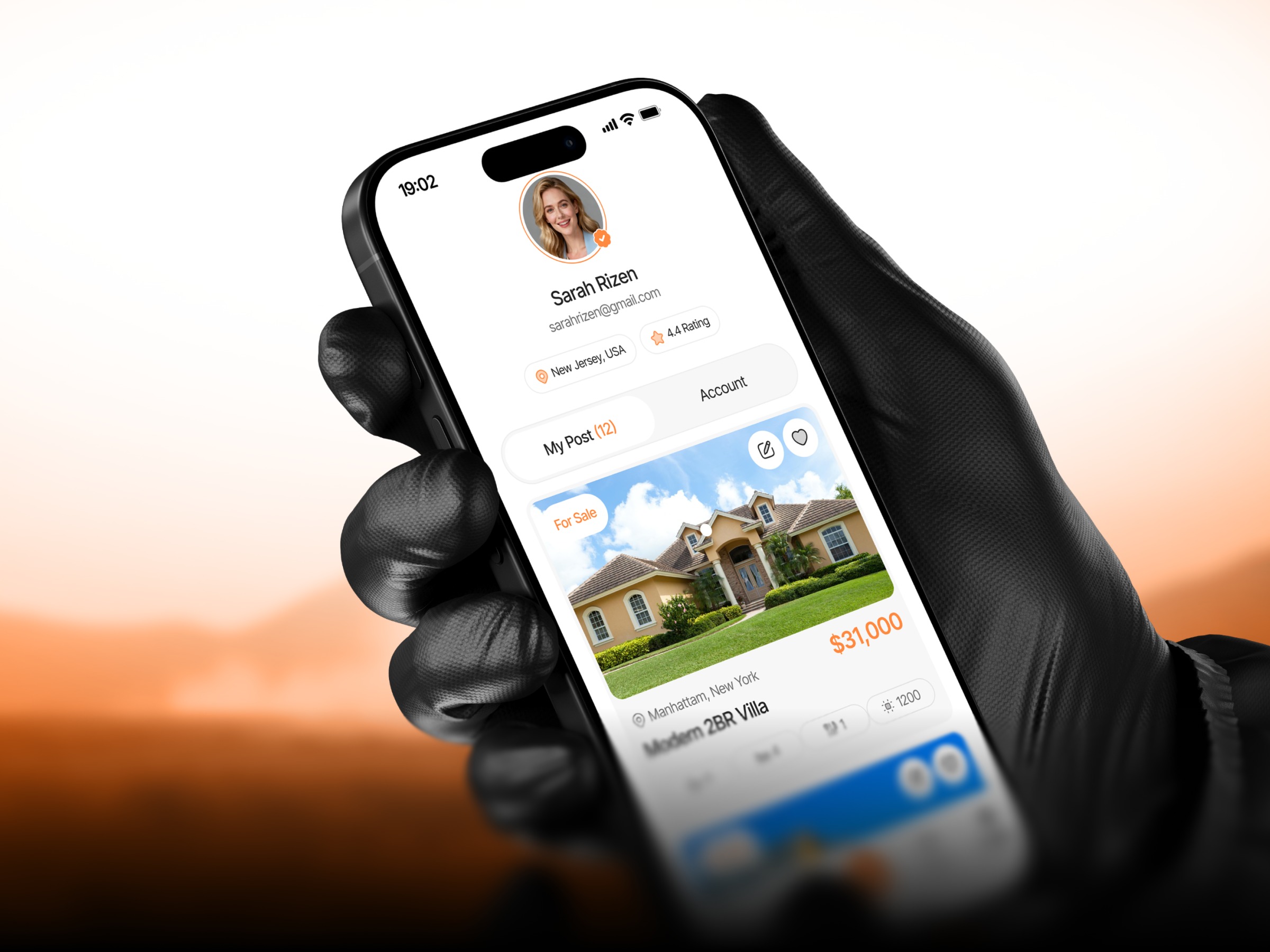 Real Estate App User Profile UI Image 1