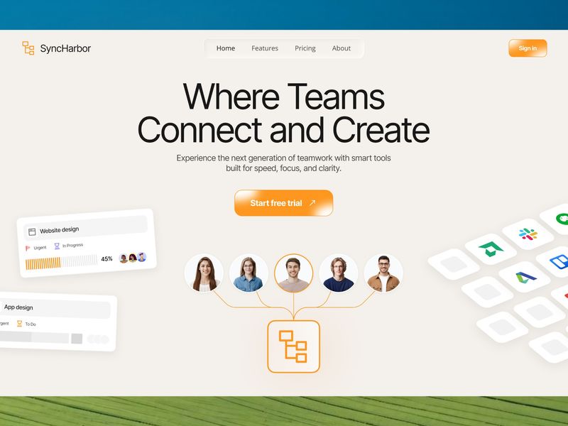 Team Collaboration SaaS Hero Section