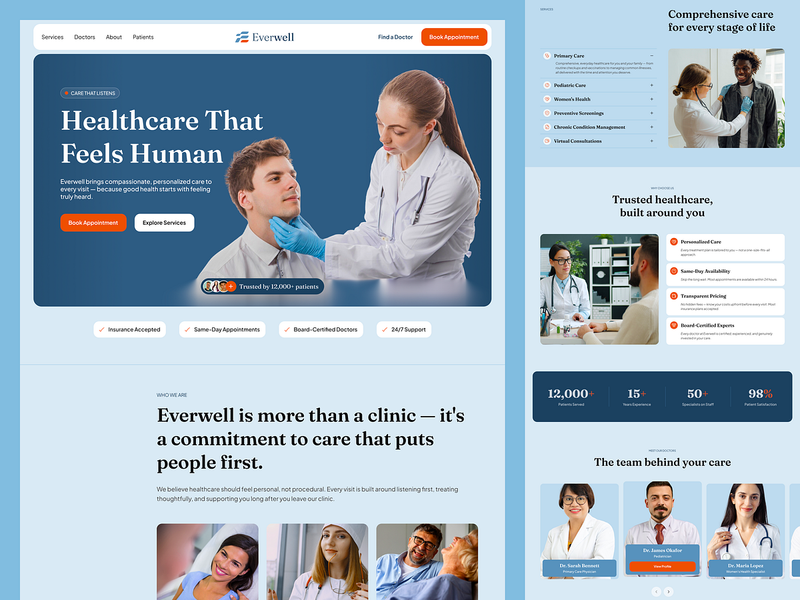 Healthcare Landing Page Design – Everwell