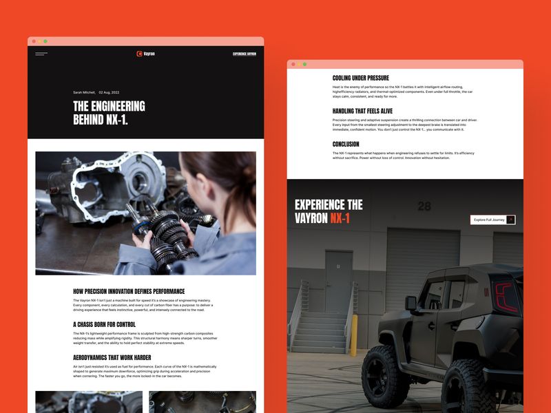 VAYRON — Electric Vehicle Website Template