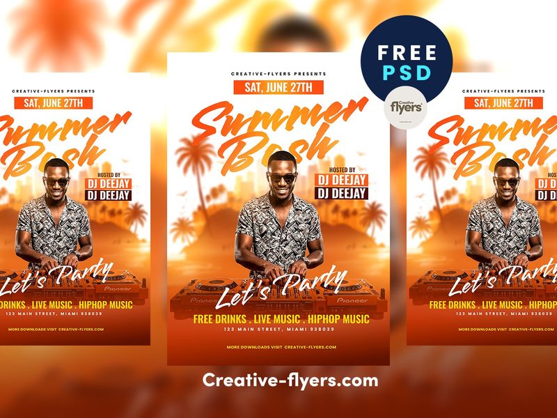 Free PSD Flyer for Summer Party