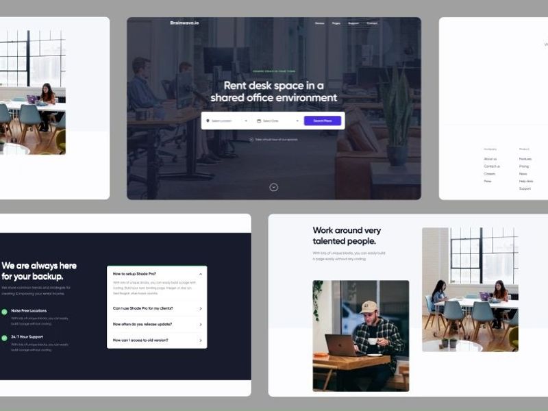Landing page animation