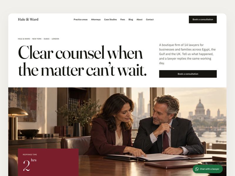 Hale and Ward Law Firm Website Template - design asset by UI8