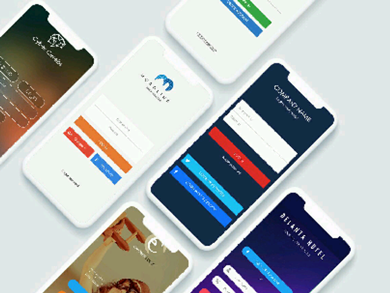 6 iPhone Login secren wire frame and finally touching.. on Behance