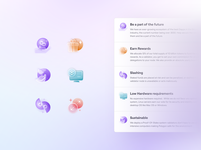 🟡 UI icons part-III for Polygon website by Pavan