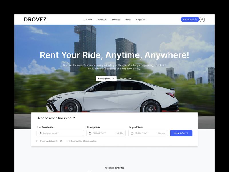 Drovez - Car Rental Website