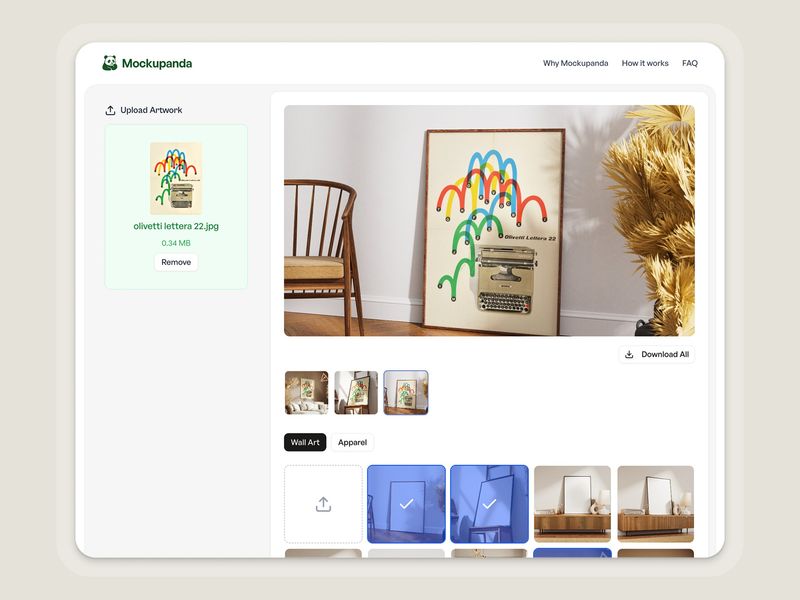 Mockupanda - Fast, high-quality mockups with PSD Smart object replacement
