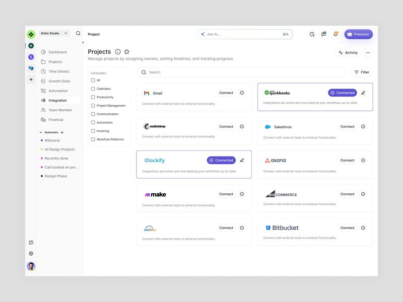 Project Management Dashboard Design