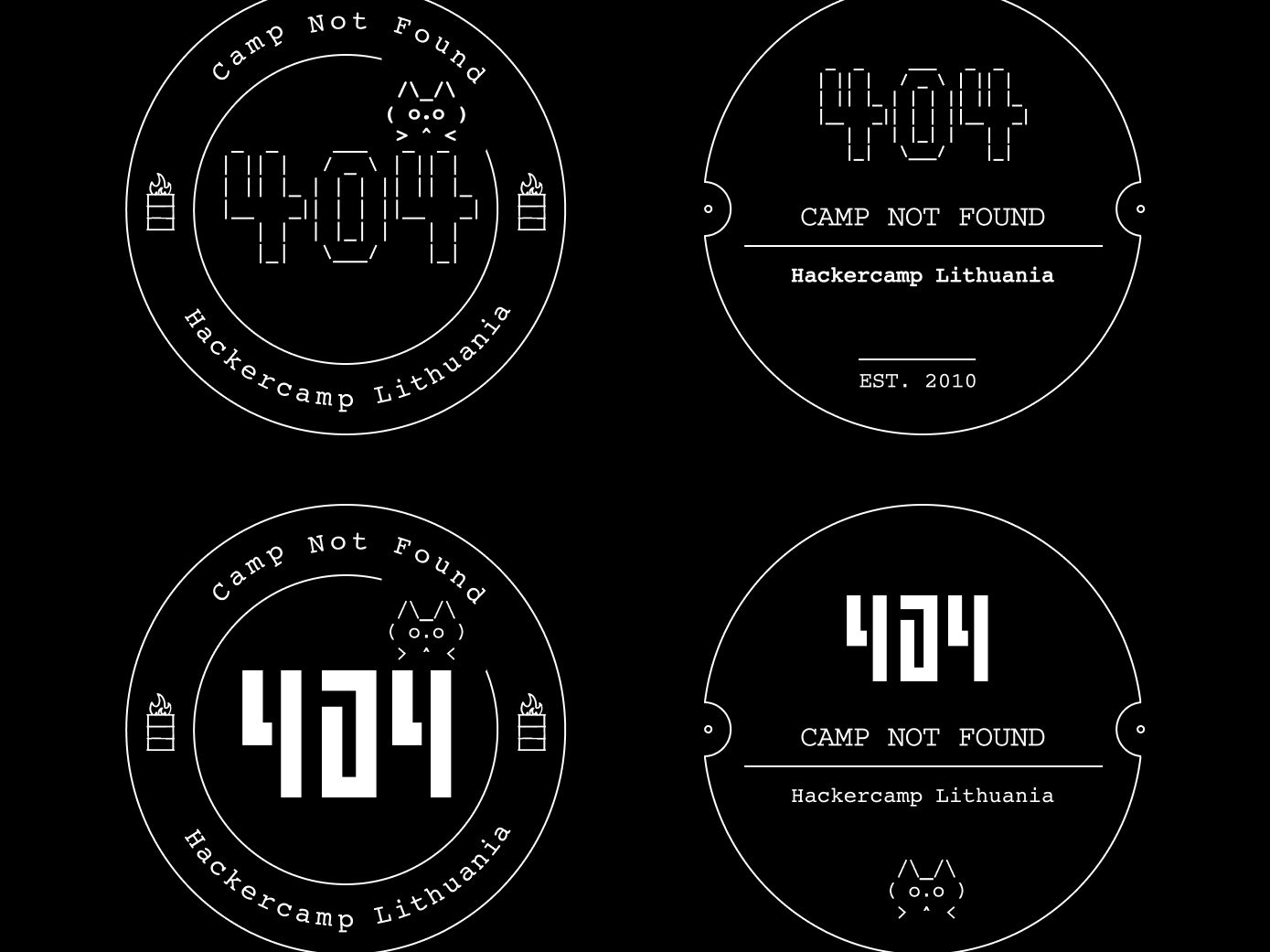 Badge design for 404 | Camp not found by Petras Baukys
