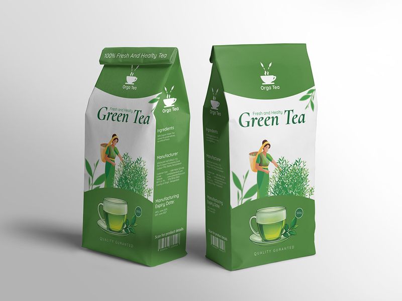 Green Tea Packaging Design – Orga Tea Pouch