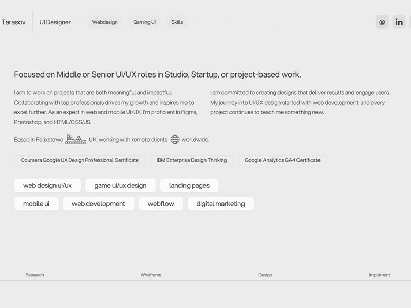 Andriy Tarasov UI/UX Designer | andriy.works