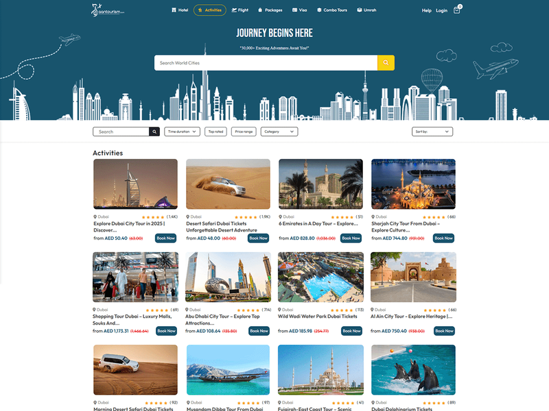 Aan Tourism Activities Page Redesign