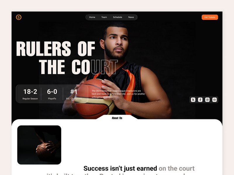 Basketball Team Website — Championship Sports Web Design