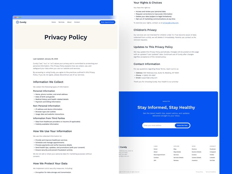 Curely · Health Care Website Template