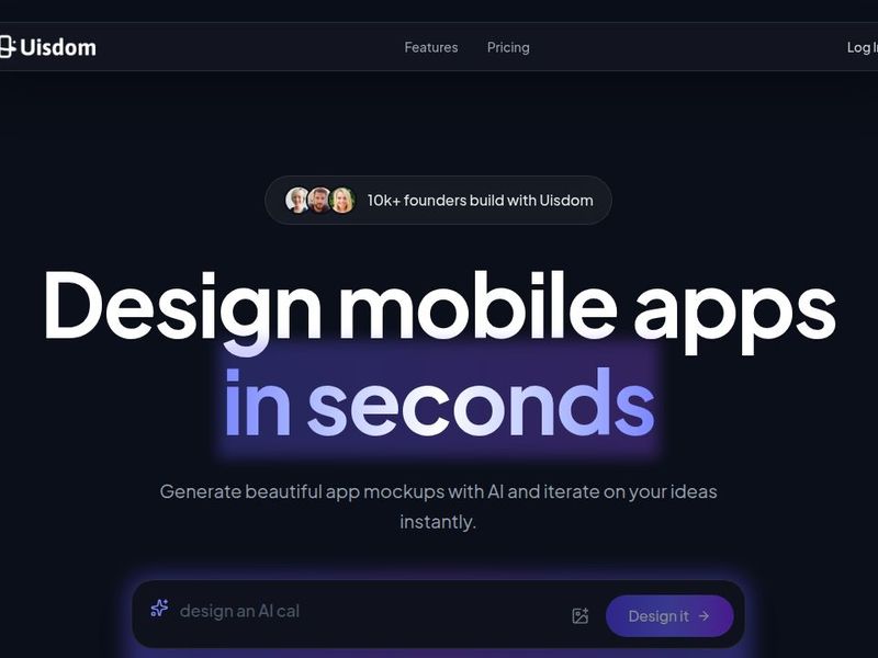 Uisdom.design - Design mobile Apps in seconds