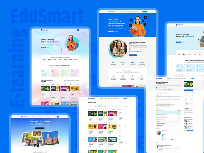 EduSmart – E-learning Platform UI/UX Design for Modern Instructors