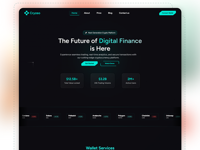 Crypto Landing Page Website UI Design