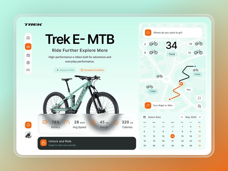 E-Bike Rental Dashboard with Live Map Tracking