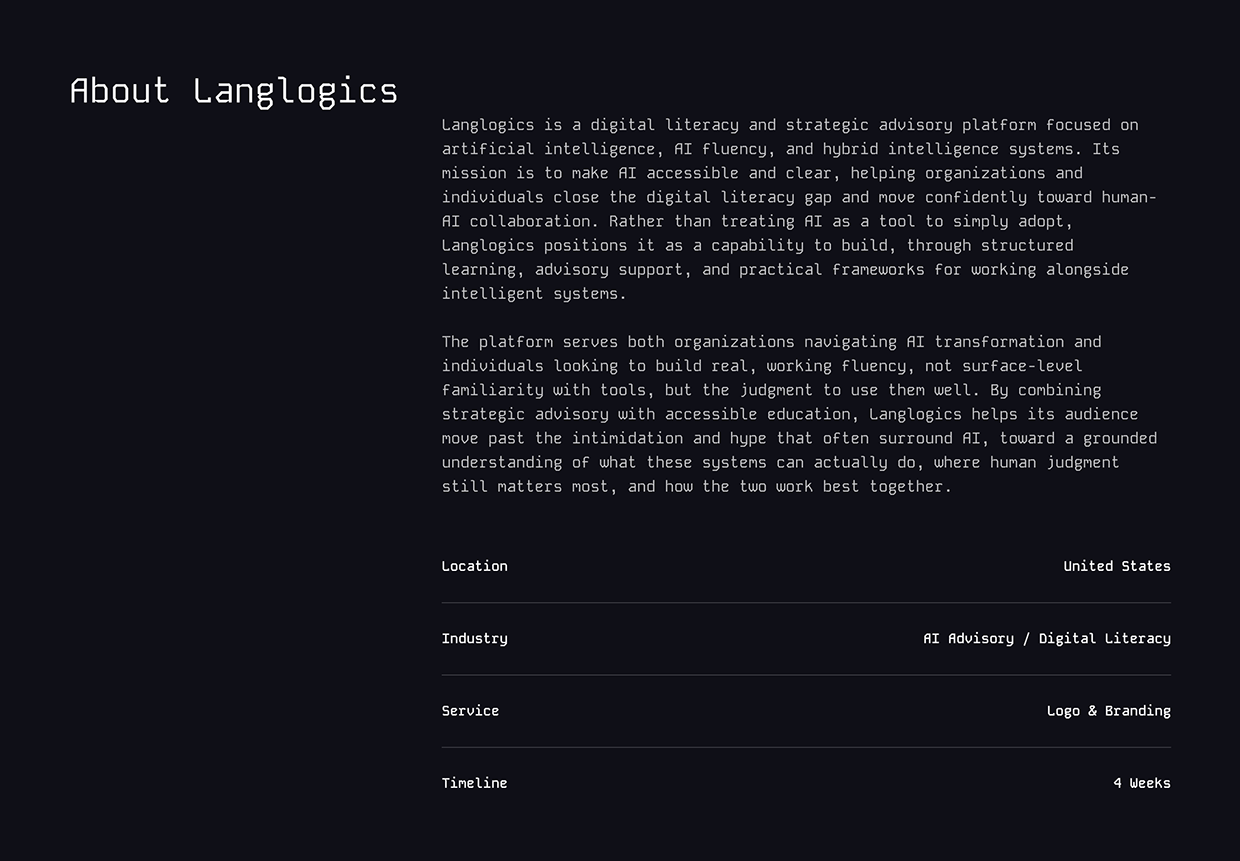 AI Advisory | Langlogics Logo & Branding Image 0