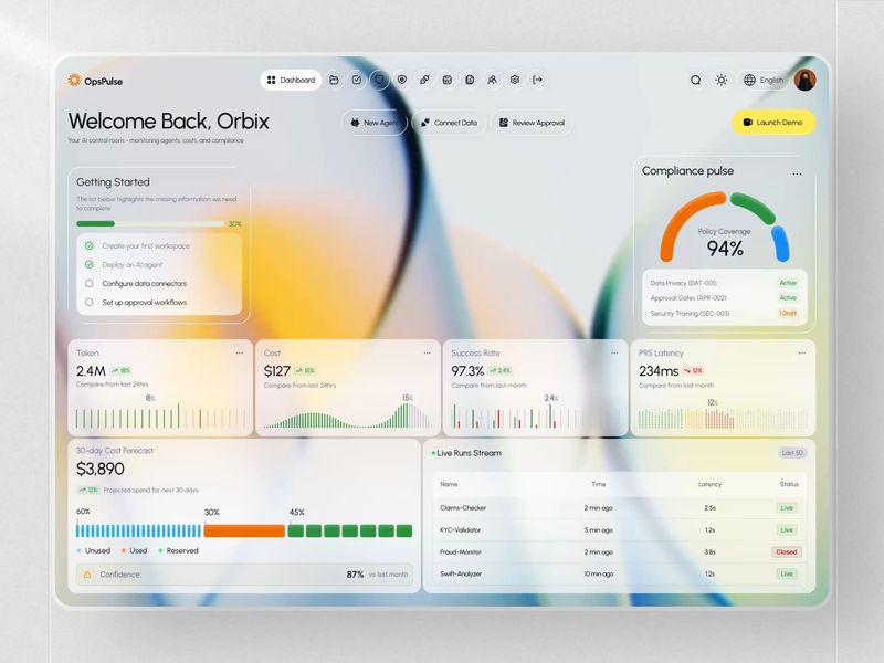 OpsPulse – AI Operations & Compliance  SaaS Dashboard Design