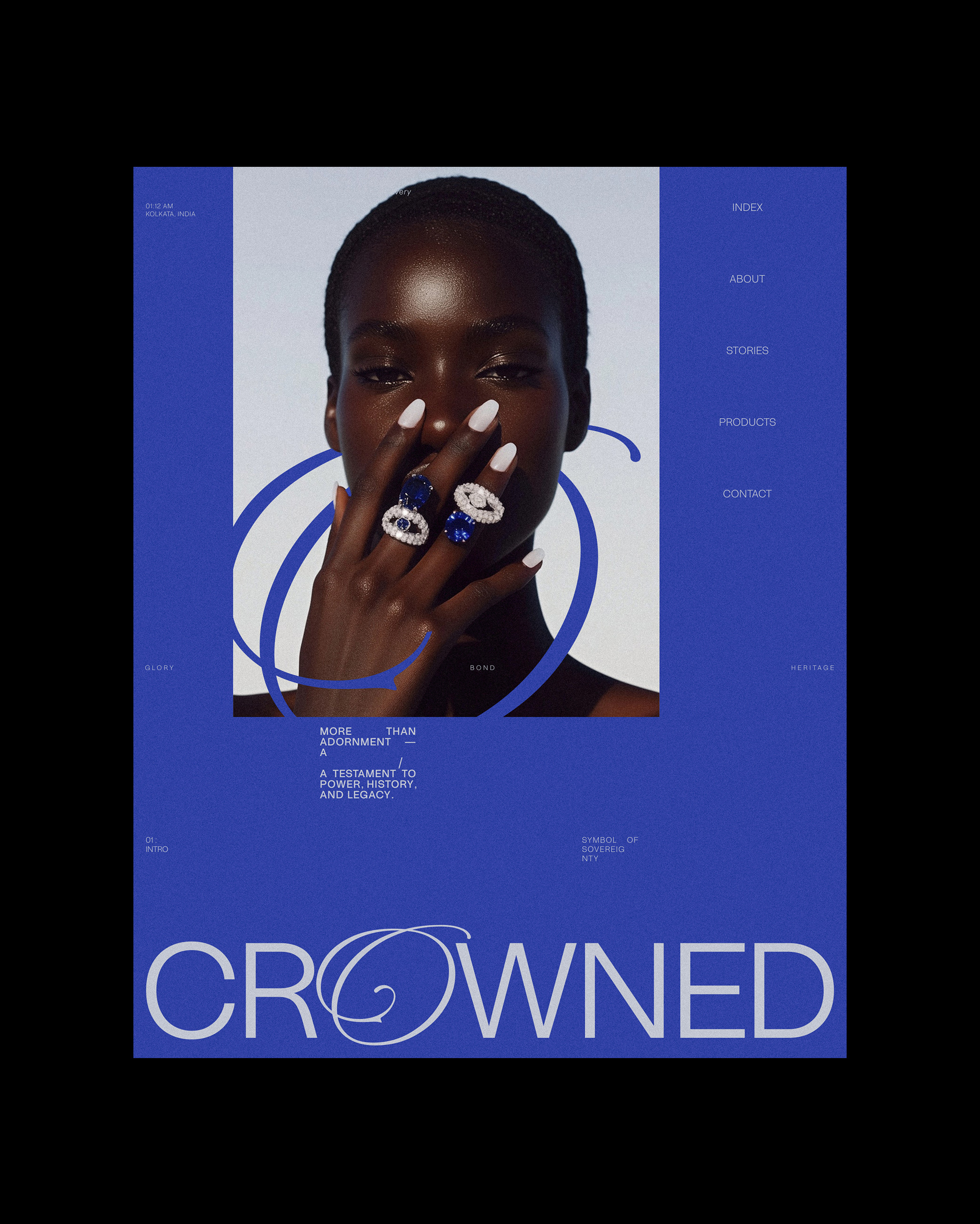 Crafted a bold editorial layout that crowns beauty in its purest form — through symmetry, silence, and a whisper of gold. | Alprav Design Brand Identity Designer Image 0