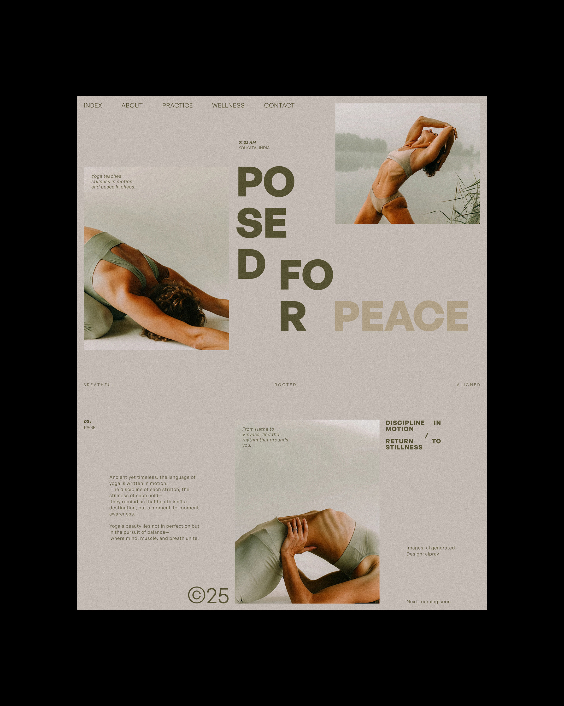 Exploring layout as meditation—where form flows like breath, and silence speaks in space. | Alprav Design Brand Identity Designer Image 2