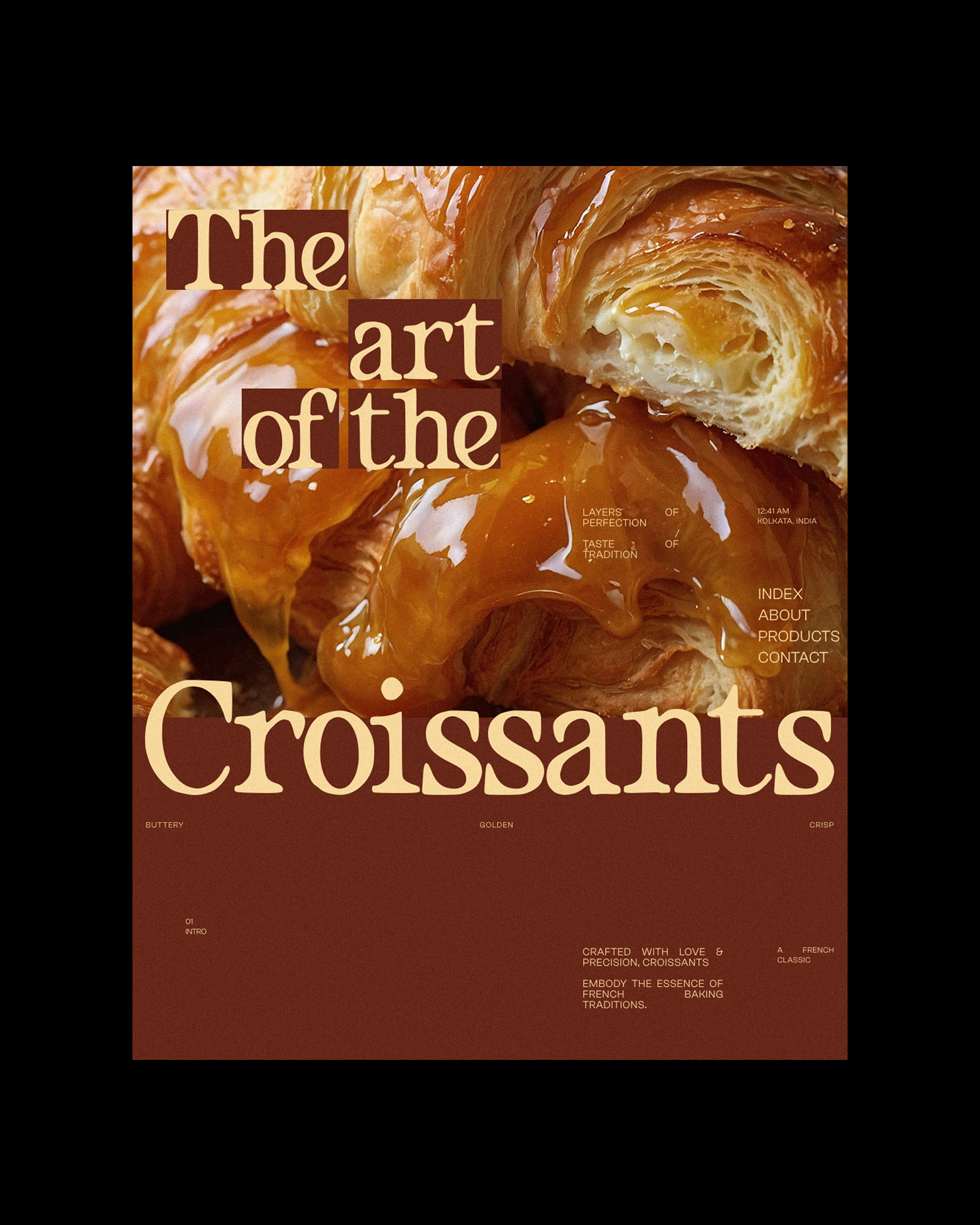 Editorial layout celebrating the art of the croissant. | Alprav Design - Brand Identity Designer Image 0