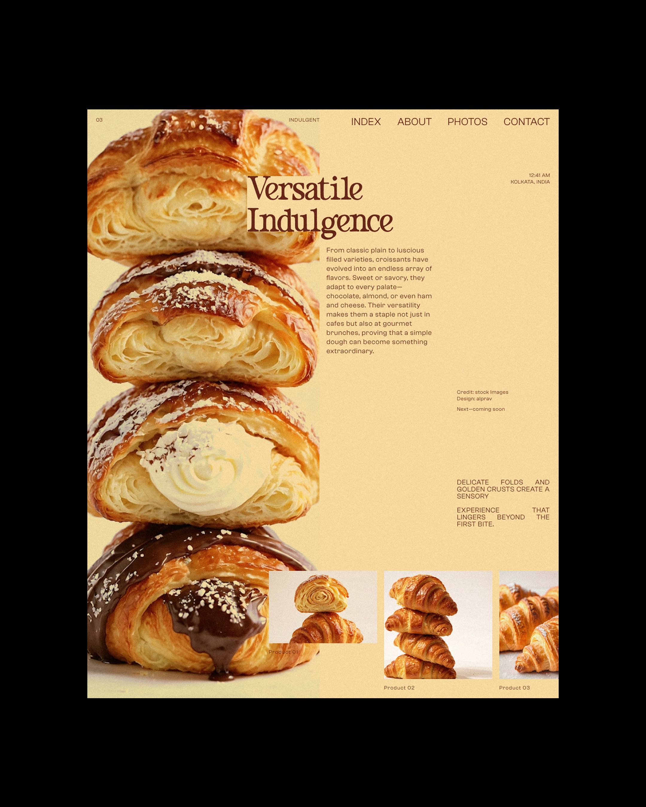 Editorial layout celebrating the art of the croissant. | Alprav Design - Brand Identity Designer Image 2