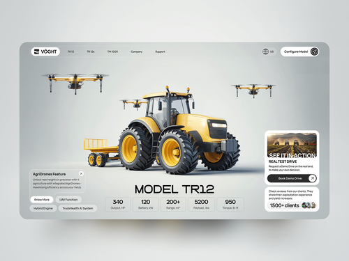 Vöght tractor hero UI concept