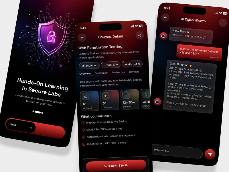 AI Security Mobile App UI Design