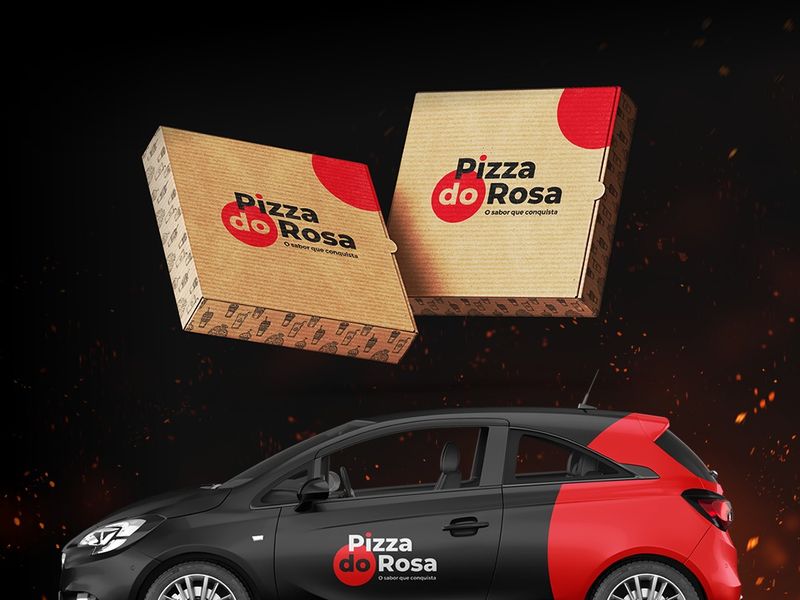 Criação de logomarca e identidade visual para a Pizza do Rosa